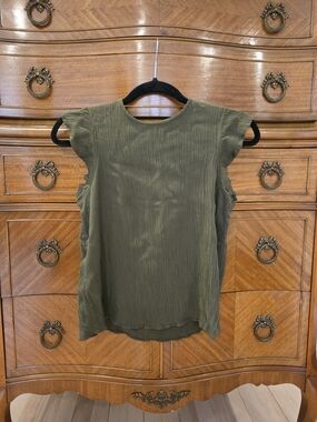 Simons Olive Green Cap Sleeve Blouse